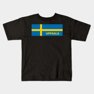 Uppsala City in Swedish Flag Kids T-Shirt